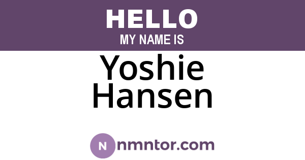Yoshie Hansen