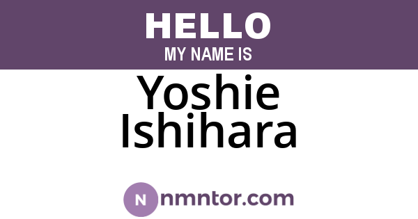 Yoshie Ishihara
