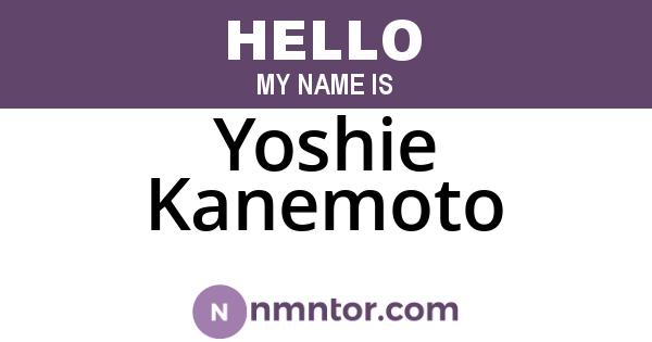 Yoshie Kanemoto