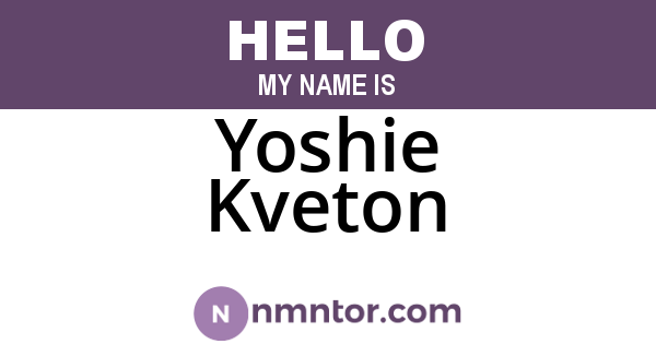 Yoshie Kveton