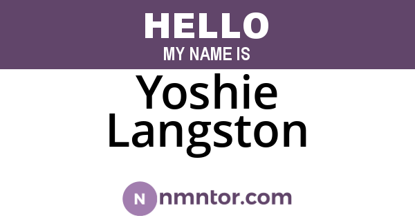 Yoshie Langston