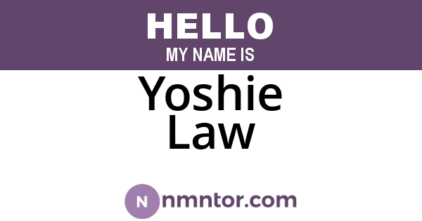Yoshie Law