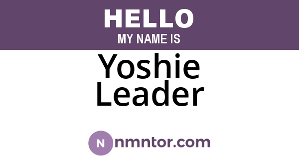 Yoshie Leader
