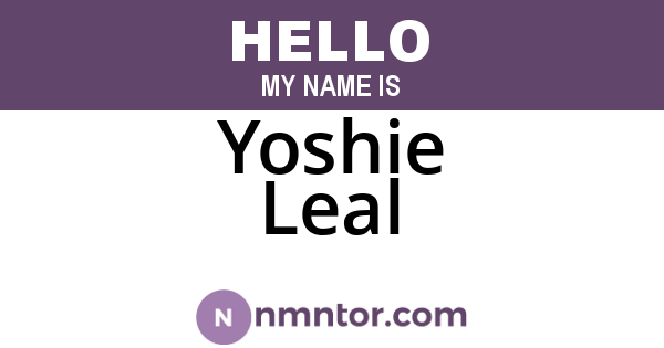 Yoshie Leal