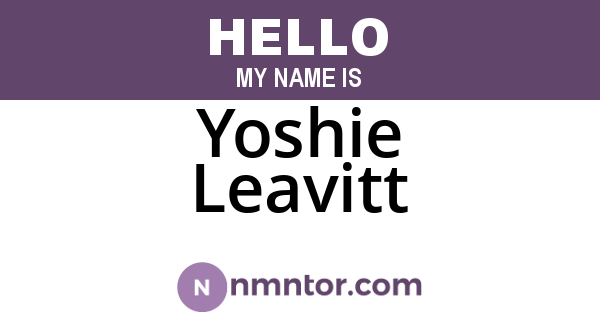 Yoshie Leavitt