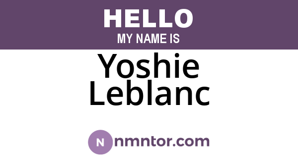 Yoshie Leblanc