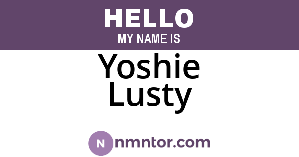 Yoshie Lusty