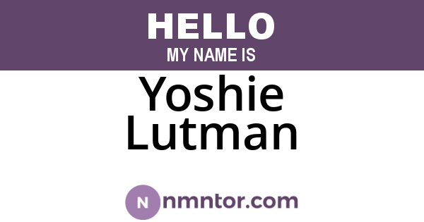 Yoshie Lutman
