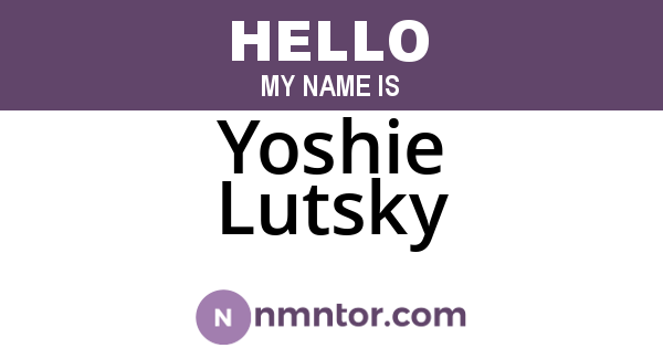 Yoshie Lutsky