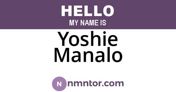 Yoshie Manalo