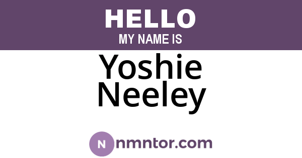 Yoshie Neeley