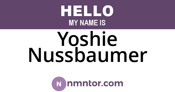 Yoshie Nussbaumer