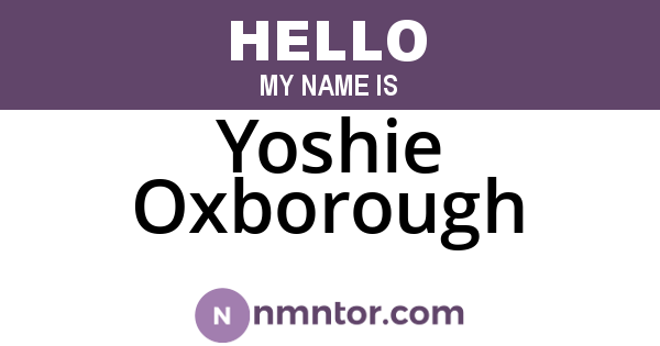 Yoshie Oxborough