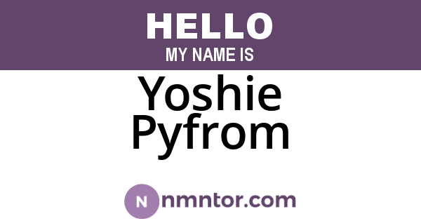 Yoshie Pyfrom