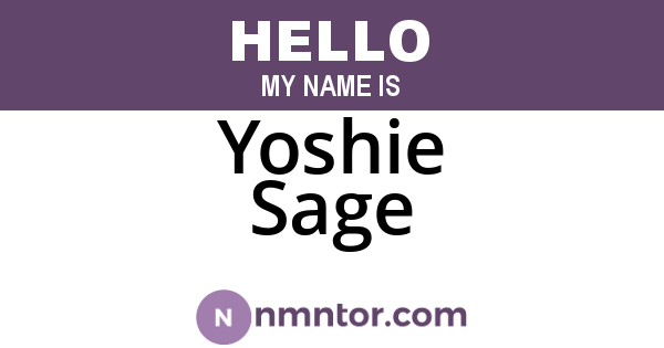 Yoshie Sage