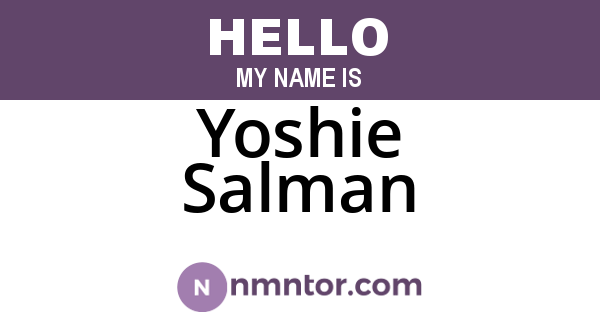 Yoshie Salman