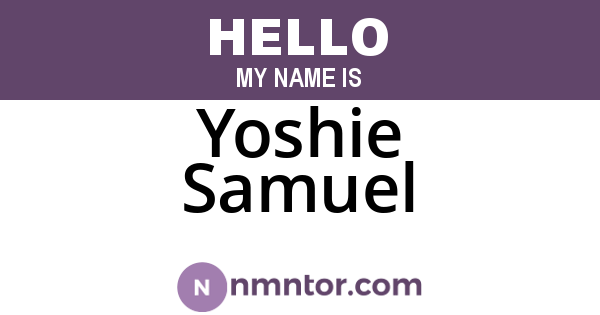 Yoshie Samuel