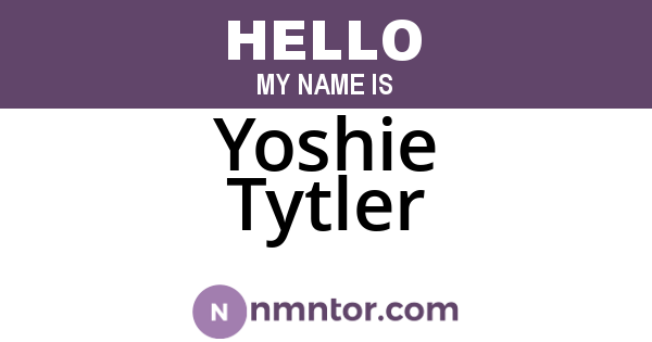Yoshie Tytler
