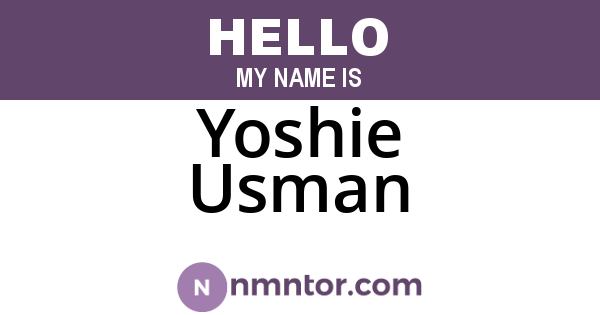 Yoshie Usman