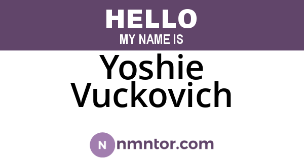 Yoshie Vuckovich