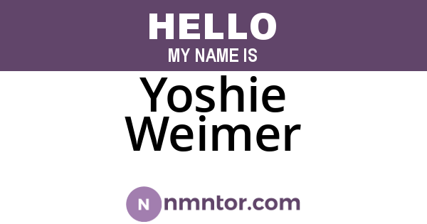 Yoshie Weimer
