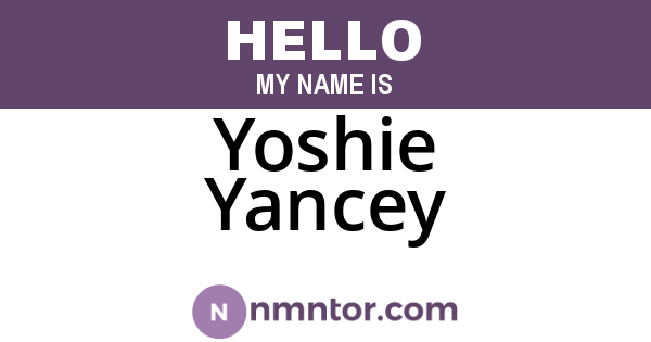 Yoshie Yancey