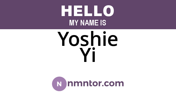 Yoshie Yi