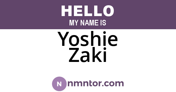 Yoshie Zaki