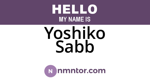 Yoshiko Sabb