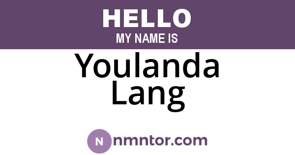 Youlanda Lang