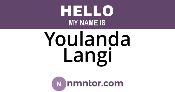 Youlanda Langi