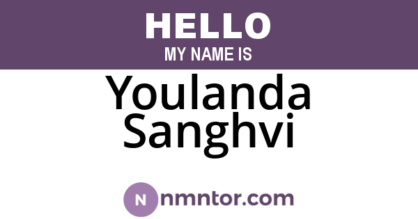 Youlanda Sanghvi