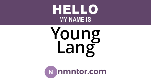 Young Lang