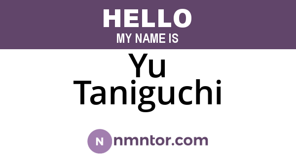 Yu Taniguchi