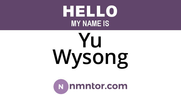 Yu Wysong