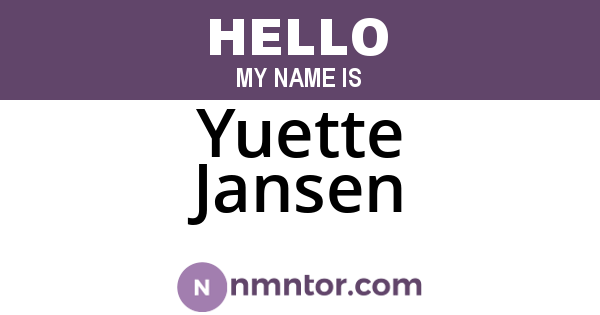 Yuette Jansen