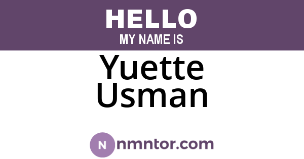 Yuette Usman