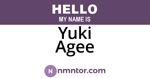 Yuki Agee