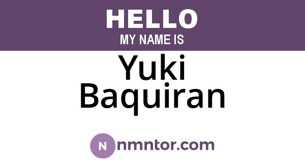 Yuki Baquiran