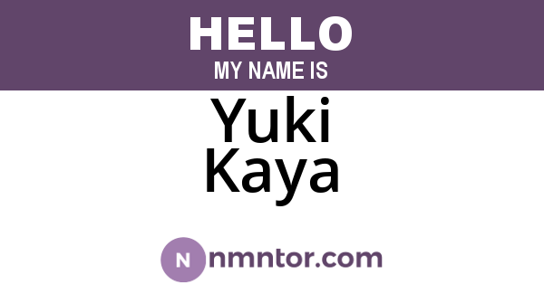 Yuki Kaya