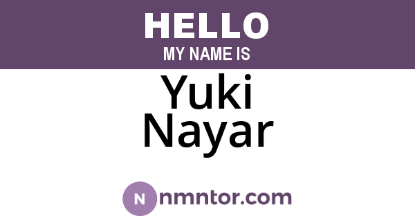 Yuki Nayar