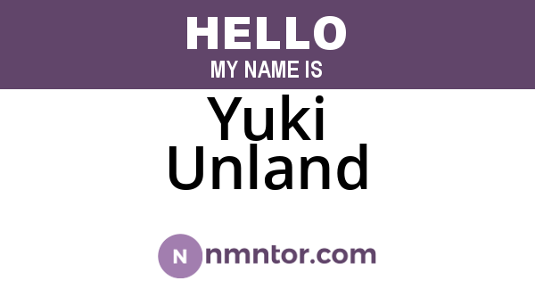 Yuki Unland