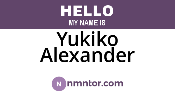 Yukiko Alexander