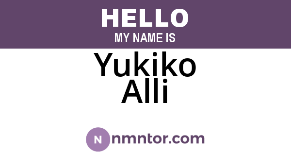 Yukiko Alli