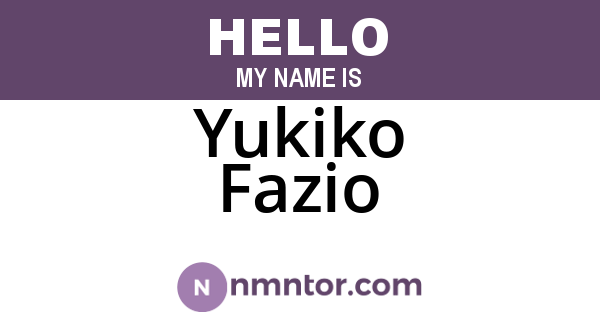 Yukiko Fazio
