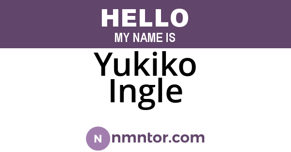 Yukiko Ingle