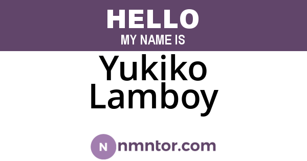Yukiko Lamboy