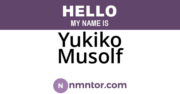 Yukiko Musolf
