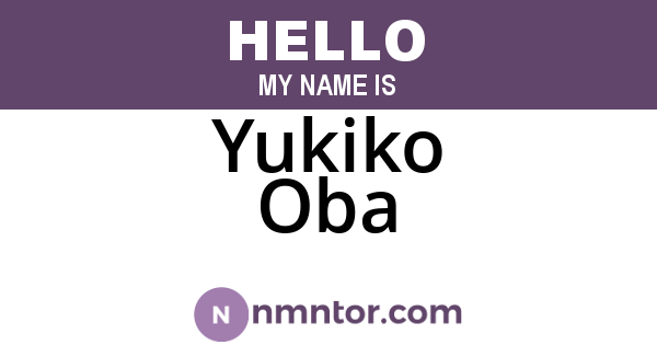 Yukiko Oba