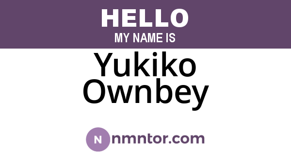 Yukiko Ownbey